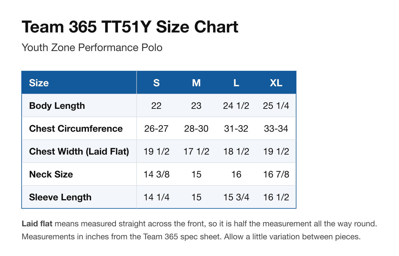 Size chart