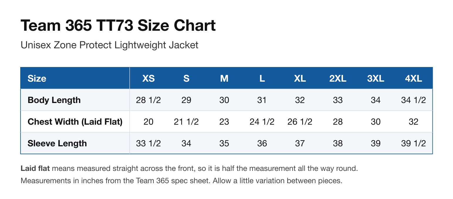 Size chart