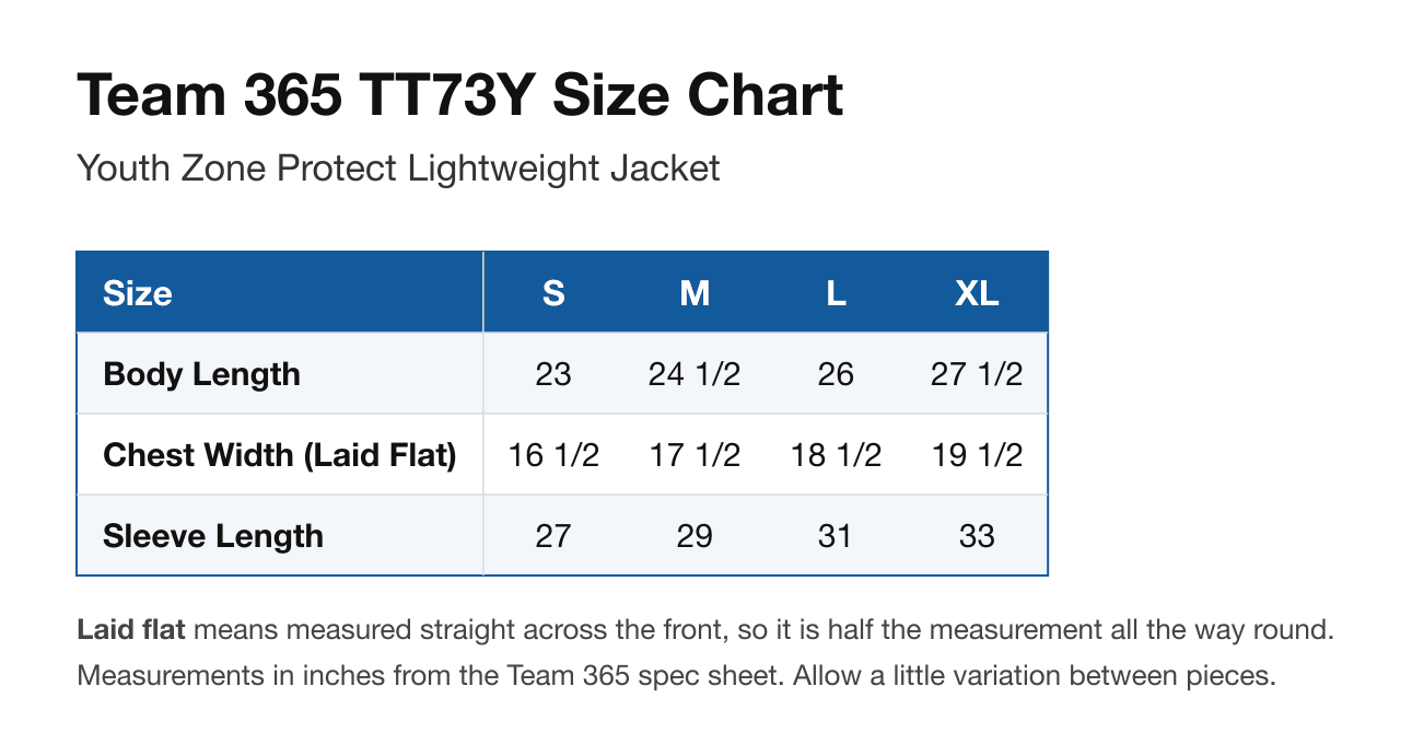 Size chart