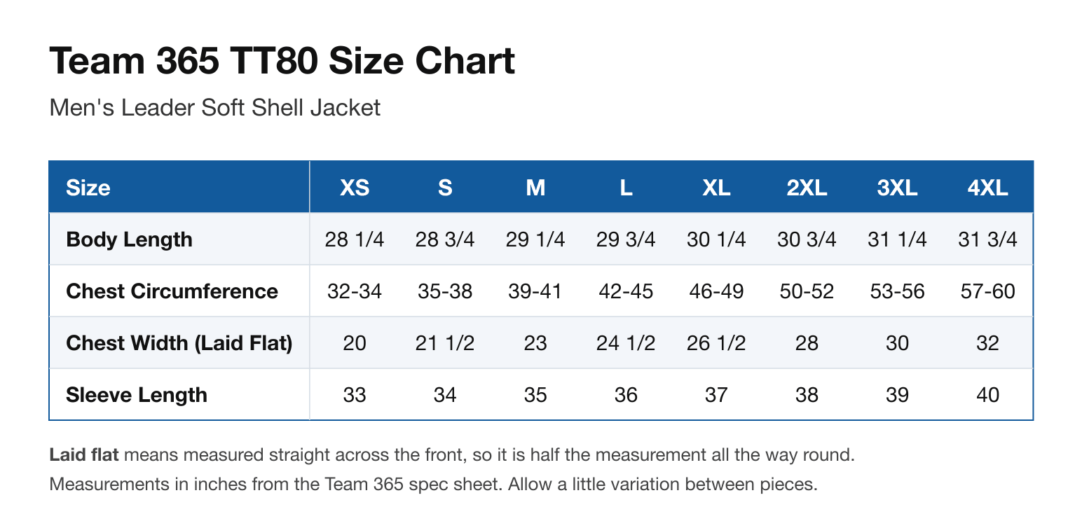 Size chart