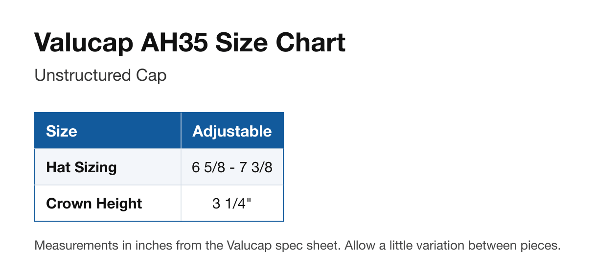 Size chart