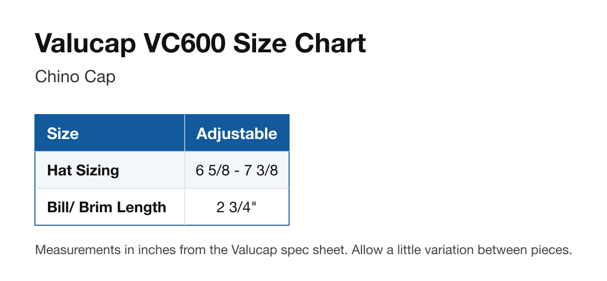 Size chart