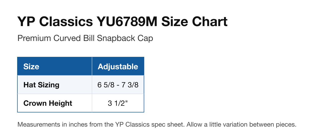 Size chart