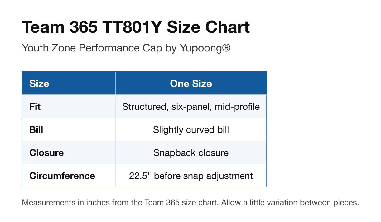 Size chart