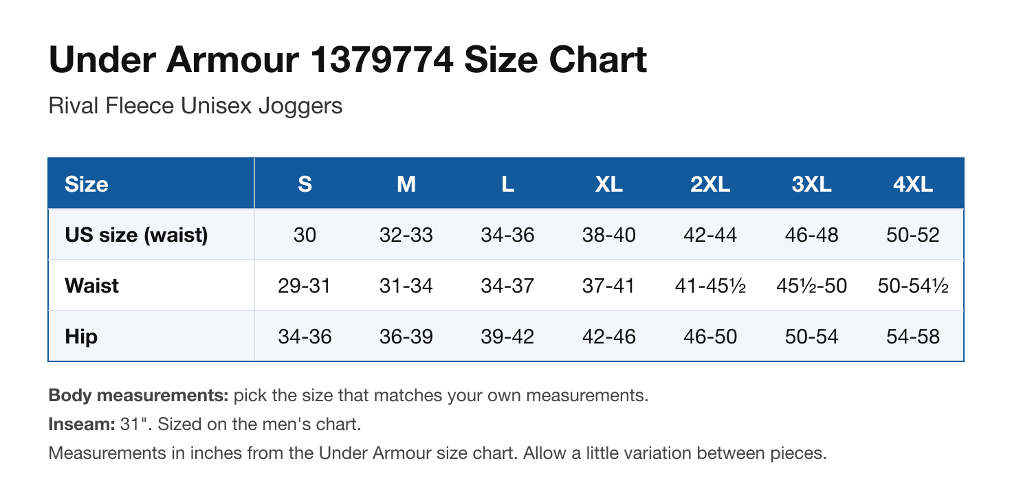 Size chart