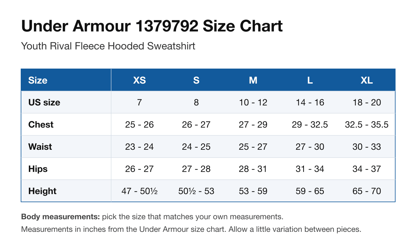 Size chart