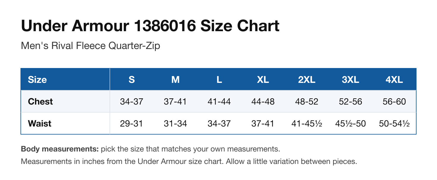 Size chart